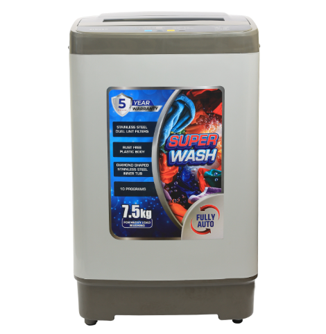  Singer Fully Automatic Washing Machine - Super Wash 7.5kg - SWM-FAR75PT PRODUCT CODE: SWM-FAR75PT