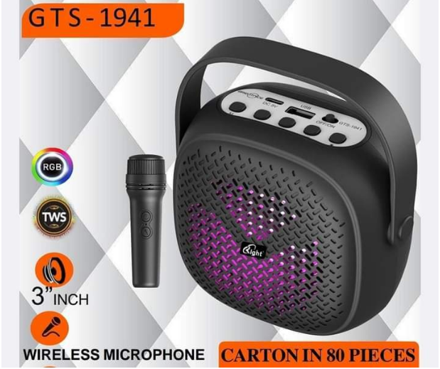 GTS-1941/2333 Bluetooh Speaker with Wireless Microphone FM Radio Super ...